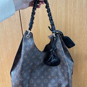 Faux Louis Vuitton Black and Brown Monogram Shoulder Bag